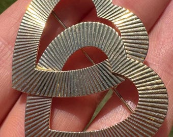 1960s T&Co double heart brooch in 14 karat gold
