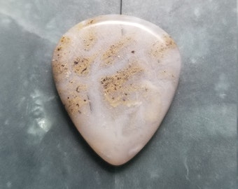 5mm white plume agate gemstone guitar pick