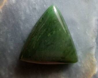 36.5ct Siberian nephrite jade triangle cabochon