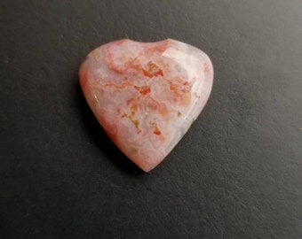 19 ct Pink floral agate heart cabochon