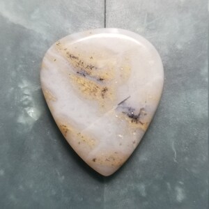 5mm white plume agate gemstone guitar pick