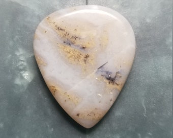 5mm white plume agate gemstone guitar pick