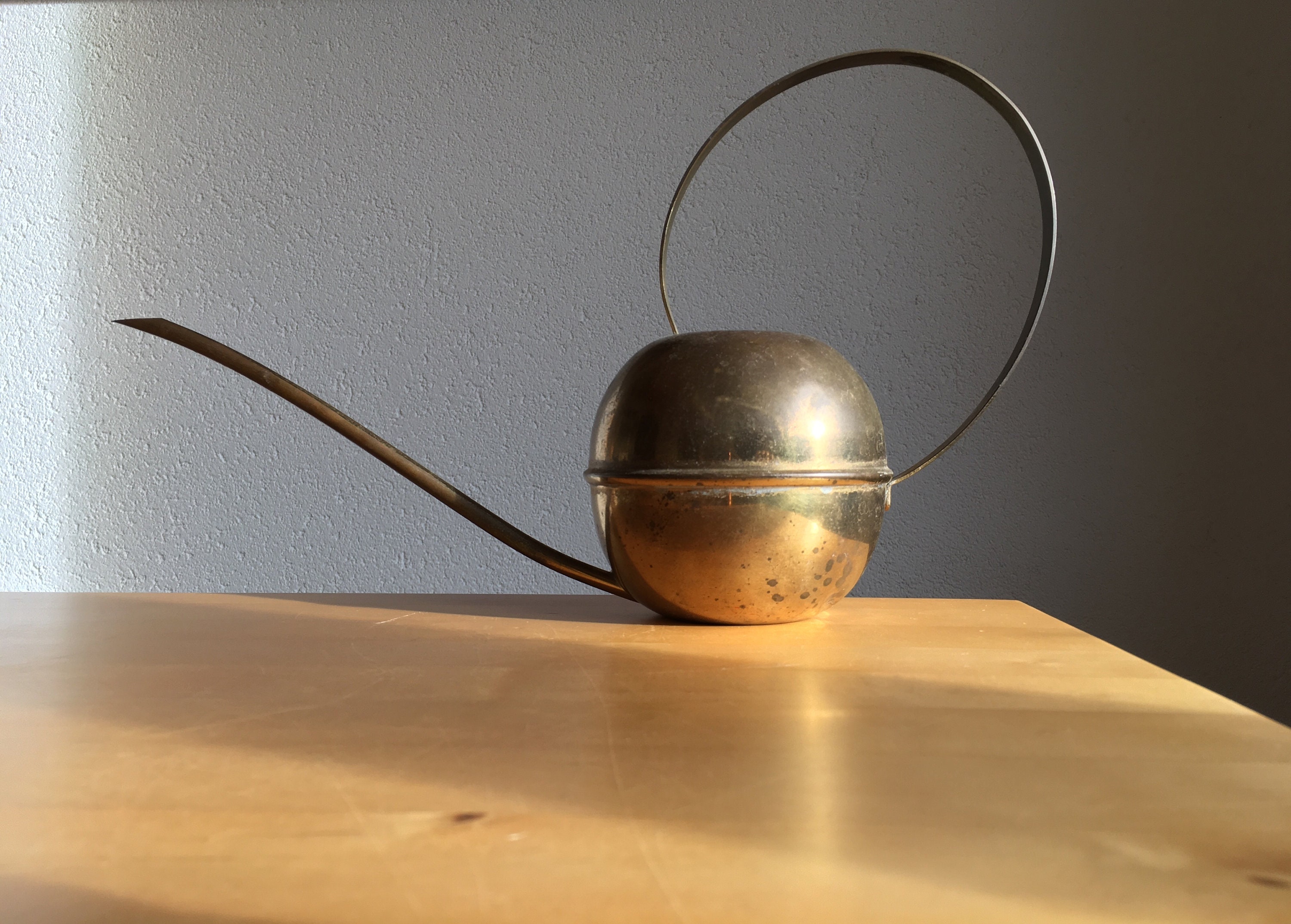 Vintage brass watering can