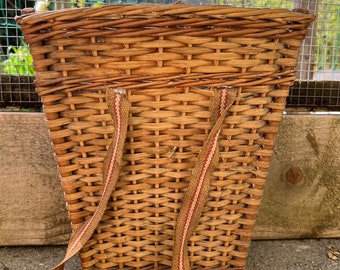 Vintage Fruit Carrier Basket With Straps Outdoor Fun Fruit Picking