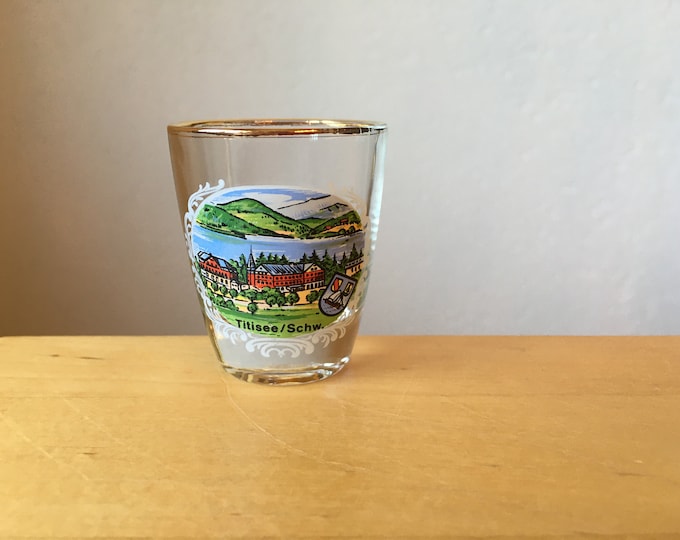 Vintage Titisee Shot Glass Set of Two Liquor Glass Black Forest Germany Souvenir