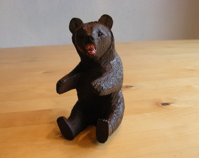 Vintage Hand Carved Black Forest Bear Swiss Bear From Brienz