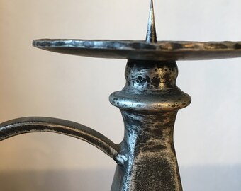 Heavy Iron Candle Holder Vintage Indutrial Pillar Candle Holder