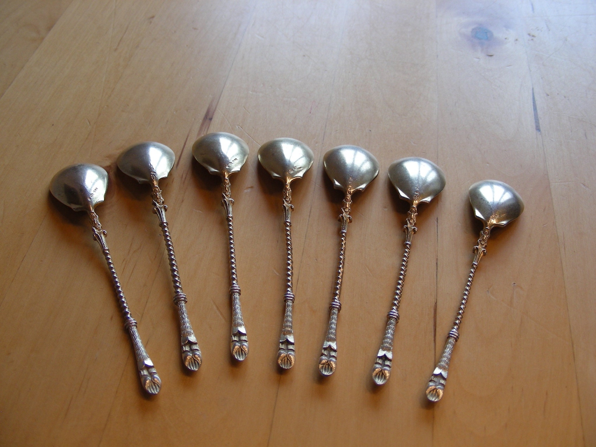 Espresso spoons, Vintage 800 silver hoof handle