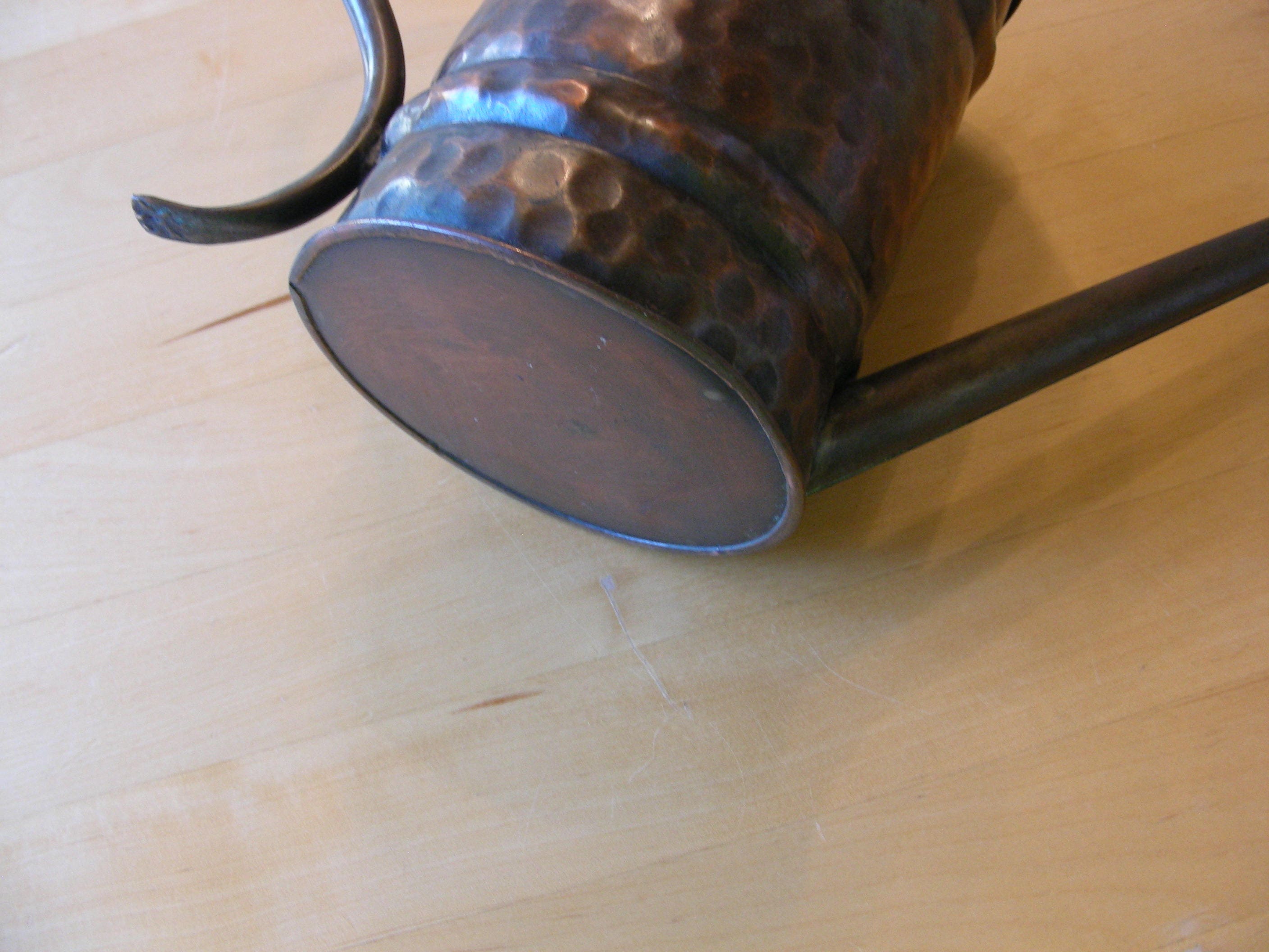 Vintage copper watering can, handmade in Switzerland