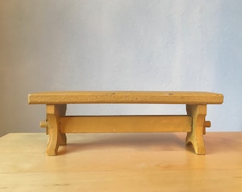 Painted Miniature Bench, Mustard Yellow Doll House Bench