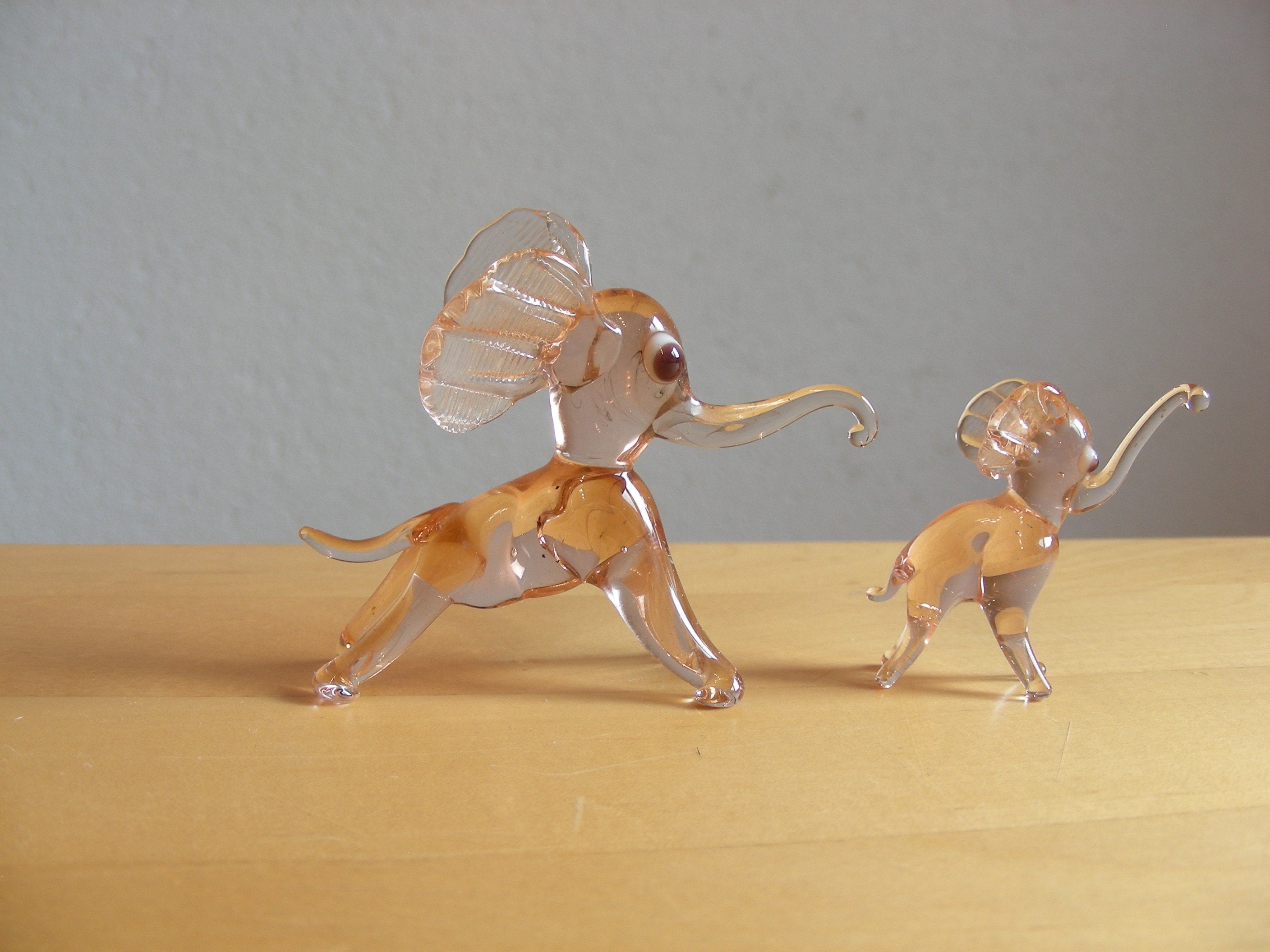Glass elephants, vintage Italian Murano glass