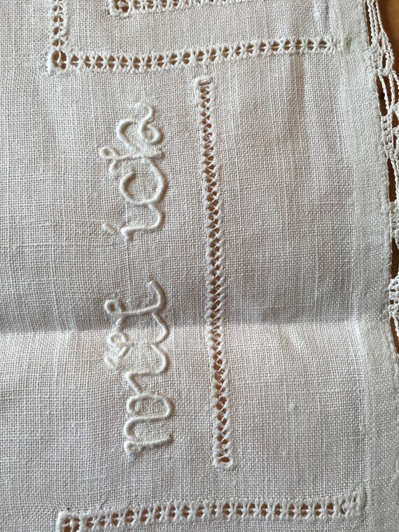 Vintage Brides Handkerchief, Embroidered Linen We… - image 6