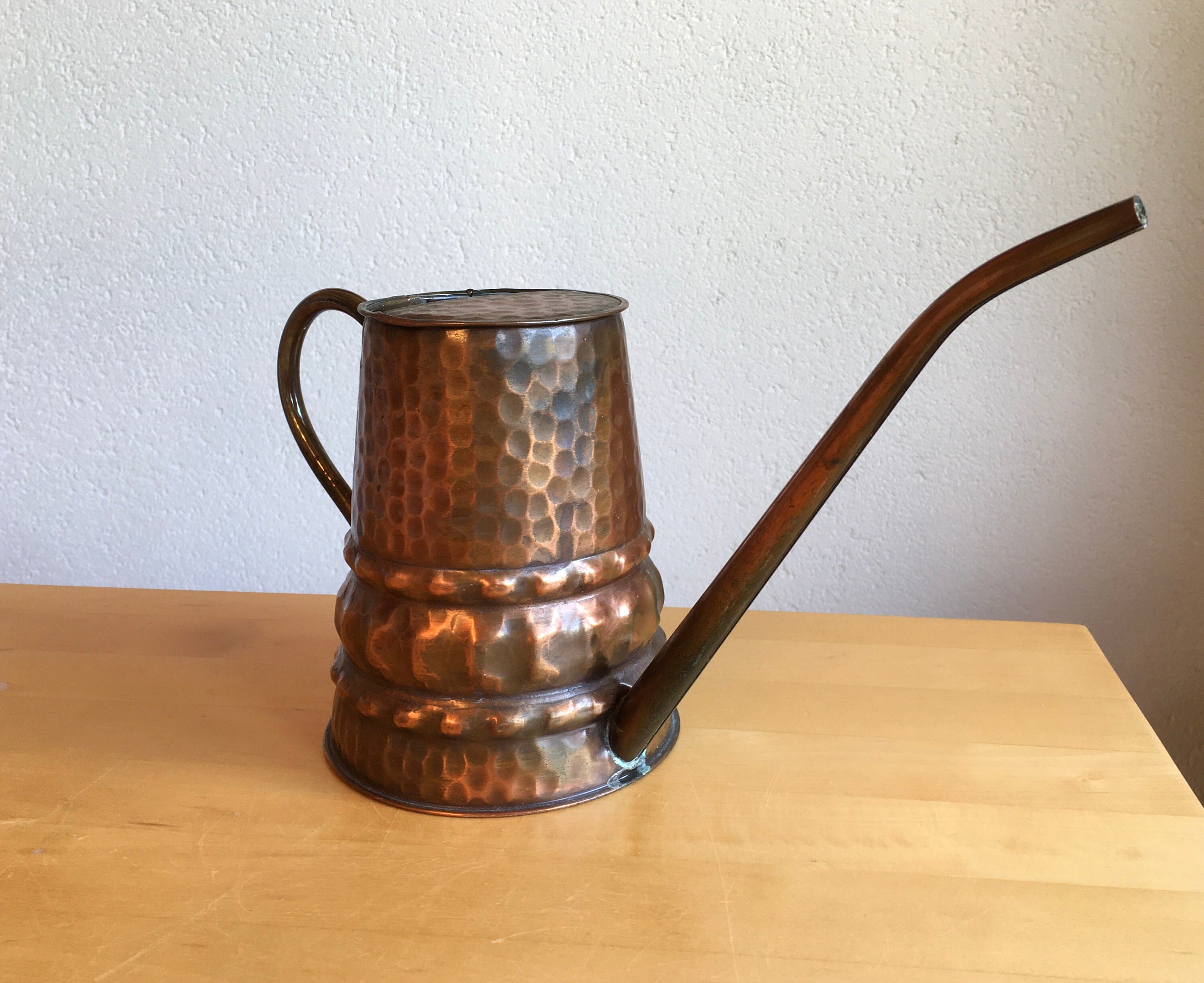 Vintage Copper Watering Can Sold As Deco Leaks Hand Made Swiss Item
