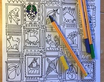 Springerle Cookie Moulds Coloring Page (Digital Download)