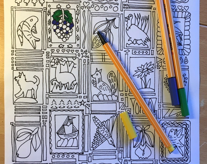 Springerle Cookie Moulds Coloring Page (Digital Download)