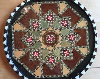 Spanish Inlay Serving Tray From Recuerdo De Granada Hecho A Mano