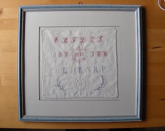 Vintage sampler, framed