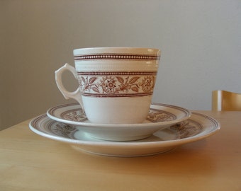 Cup and saucer and dessert plate 1874 - 1909, Ella pattern, Villeroy and Boch