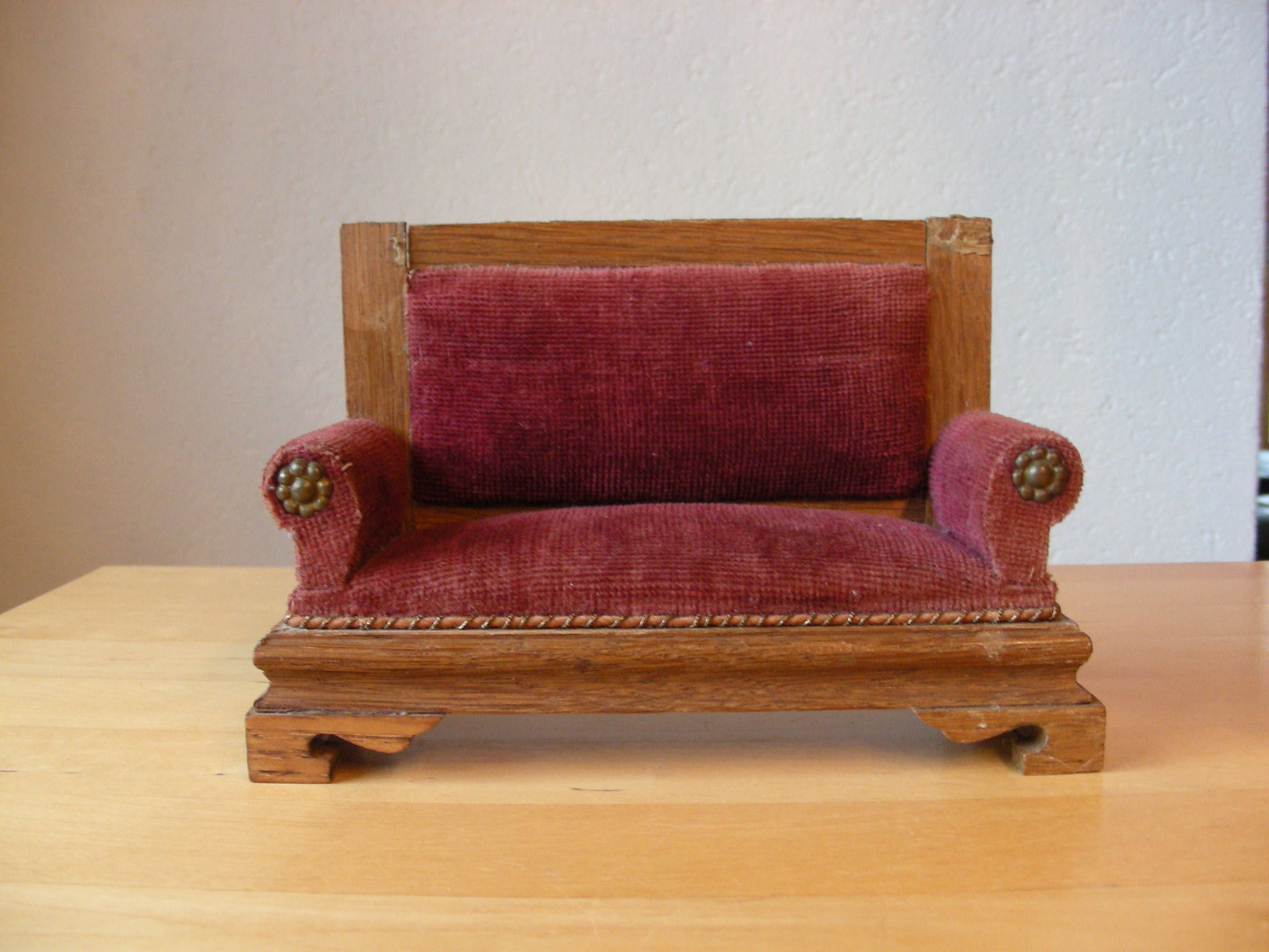 Antique dollhouse sofa, couch