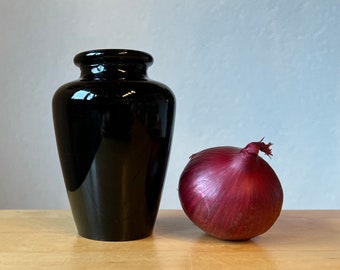 Small French Black Amethyst Glass Vase