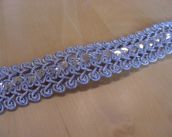 Silver braiding with sequins