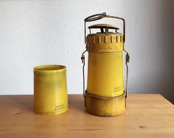 Vintage Yellow Candle Lamp Metal and Plastic Utility Lamp Vintage Item