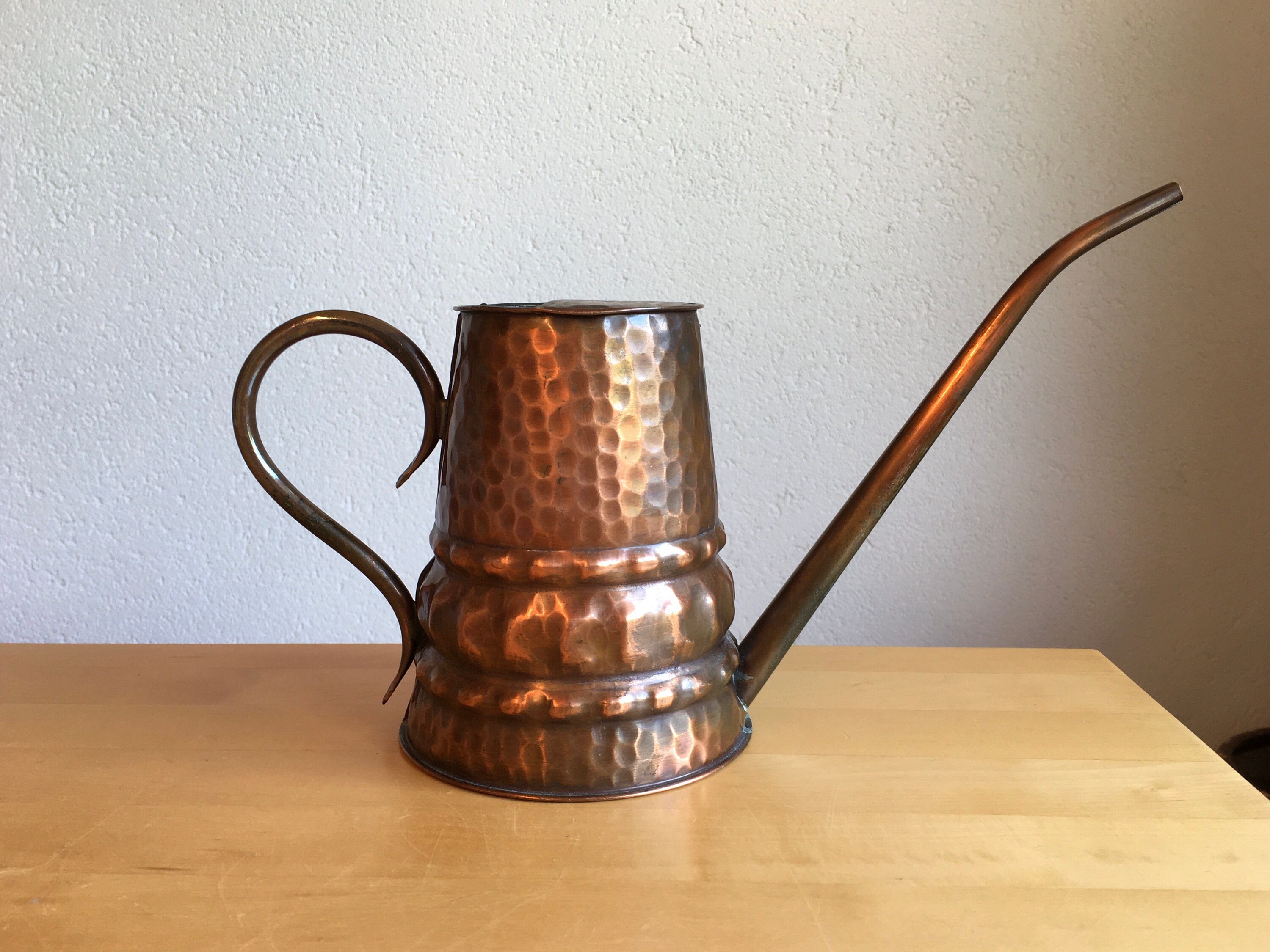 Vintage Copper Watering Can Sold As Deco Leaks Hand Made Swiss Item