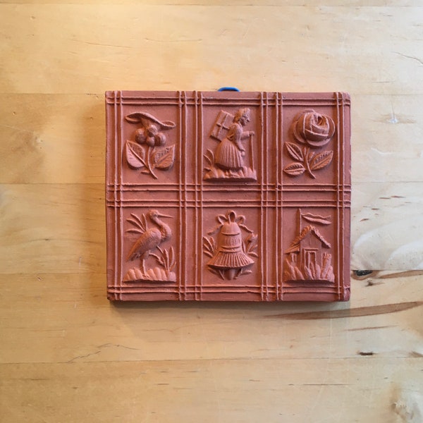 Clay Relief of Antique Springerle Cookie Mould Motif Ernenwein Pottery Marmoutier Alsace France