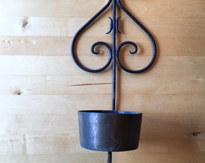 Wrought Iron Wall Planter Sconce, Hanging Planter, Wall Sconce