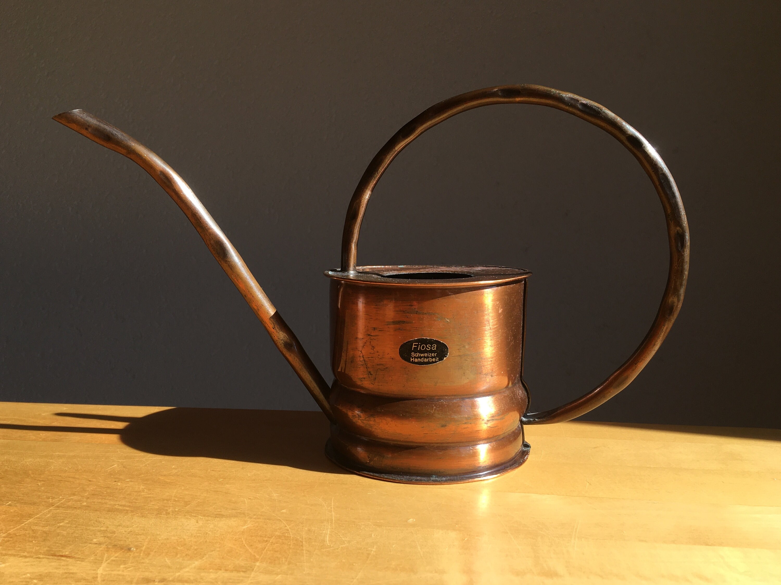 Vintage copper watering can, Fiosa hand made