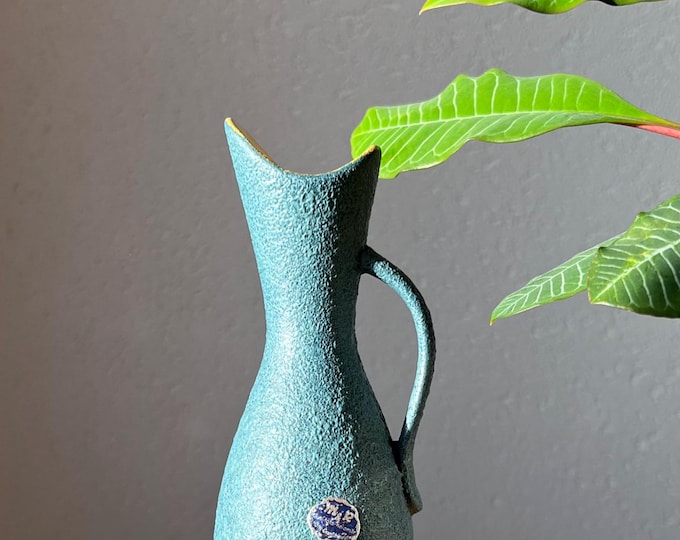 Marzi and Remy Blue Fish Mouth Bud Vase Vintage WGP Mid Century Design