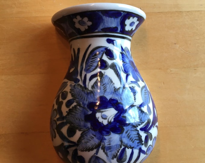 Ikaros Rhodes Wall Vase Blue and White Greek Pottery
