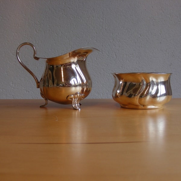 Vintage Quist silver plated creamer and sugar bowl
