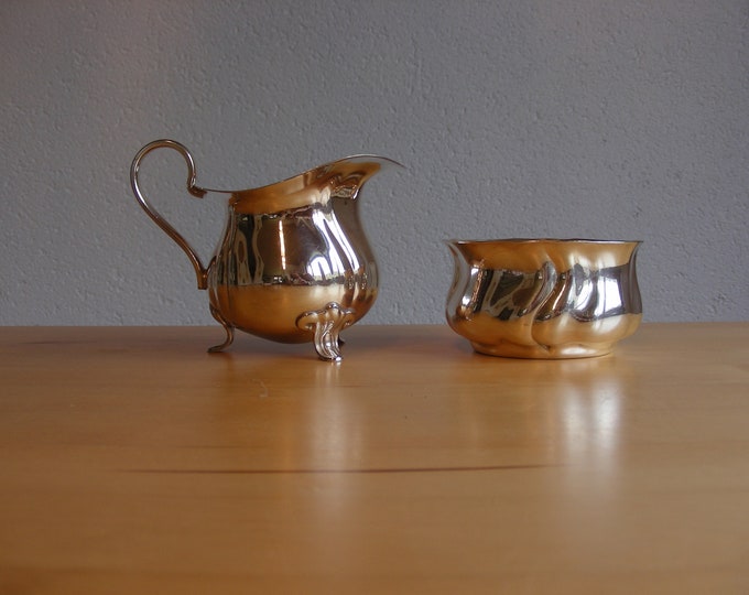 Vintage Quist silver plated creamer and sugar bowl