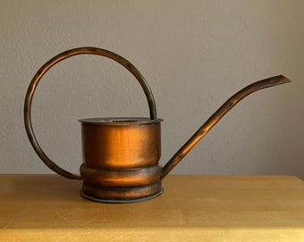 Smaller Vintage Copper Watering Can Handmade Fiosa Switzerland Mid-Century-Modern
