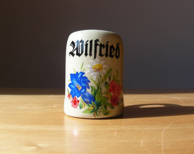 Vintage miniature Stein souvenir with name Wlfried