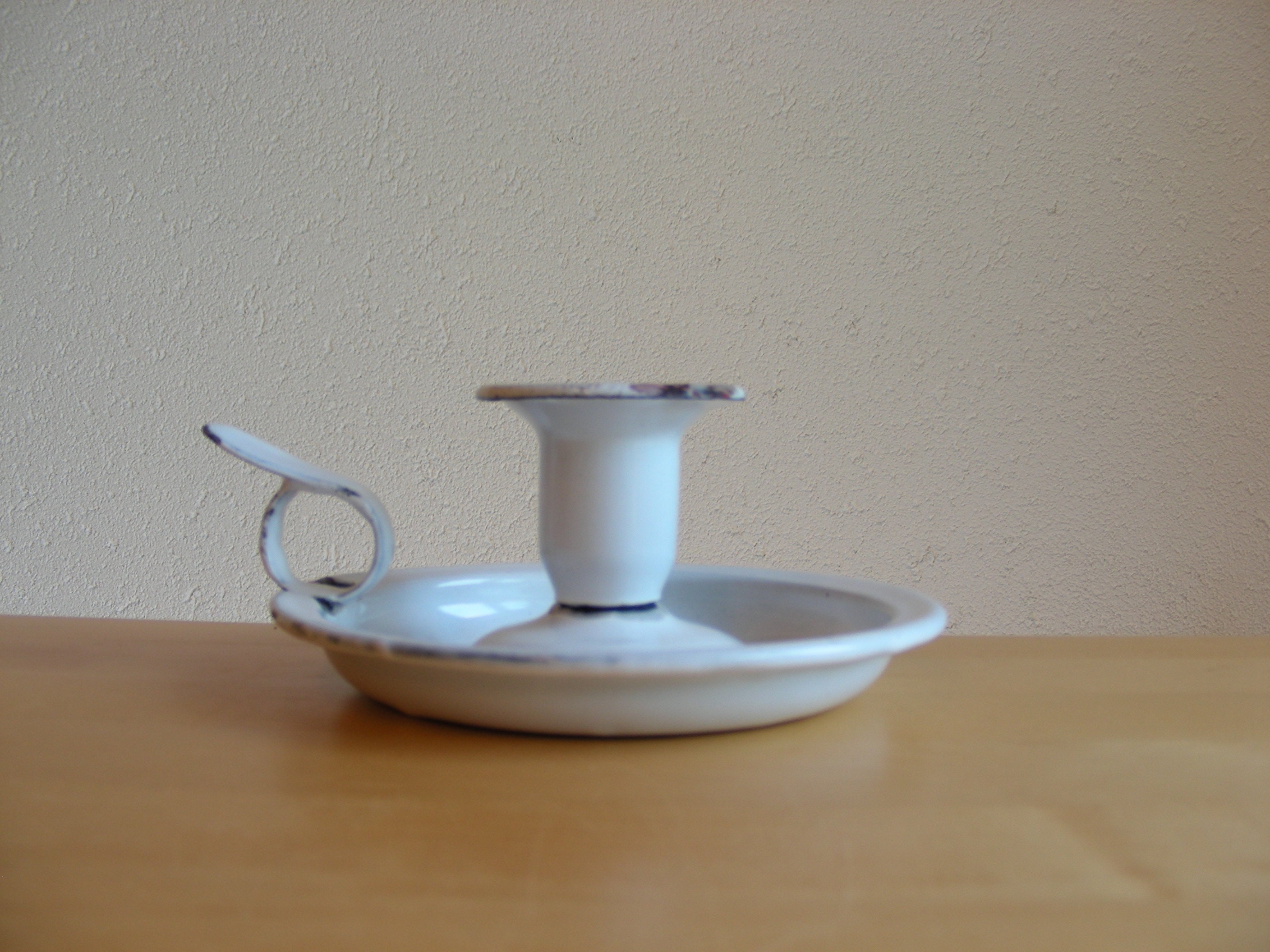 Vintage enamel candle holder