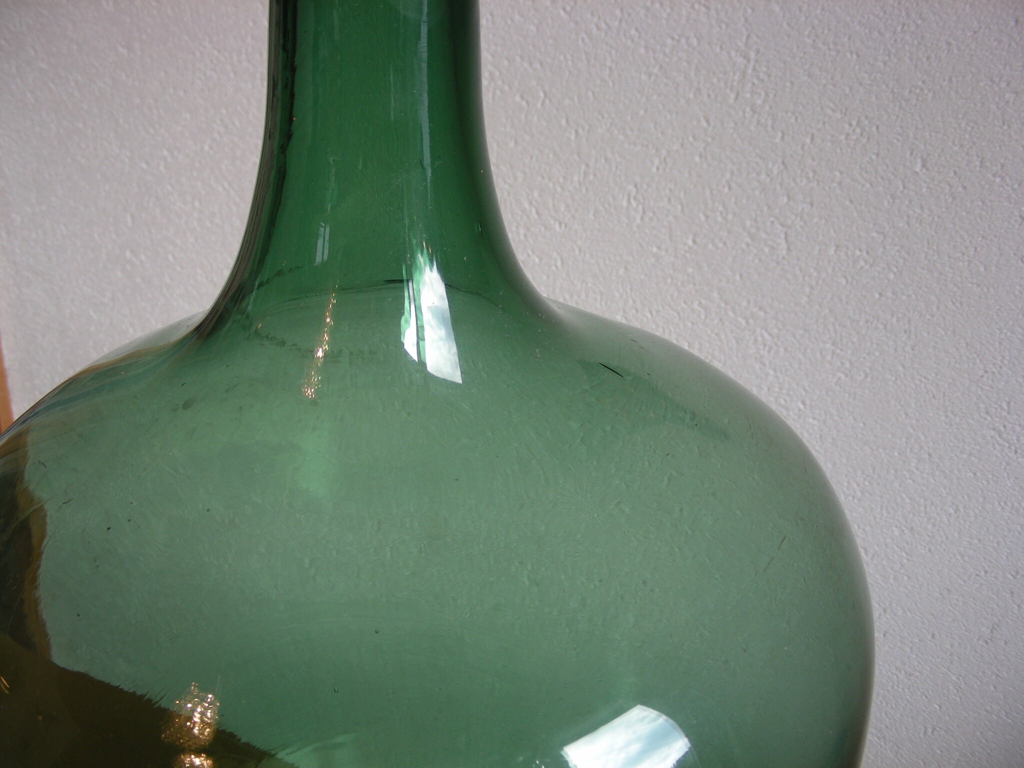 Large vintage bottle, green glass, handblown, terrarium