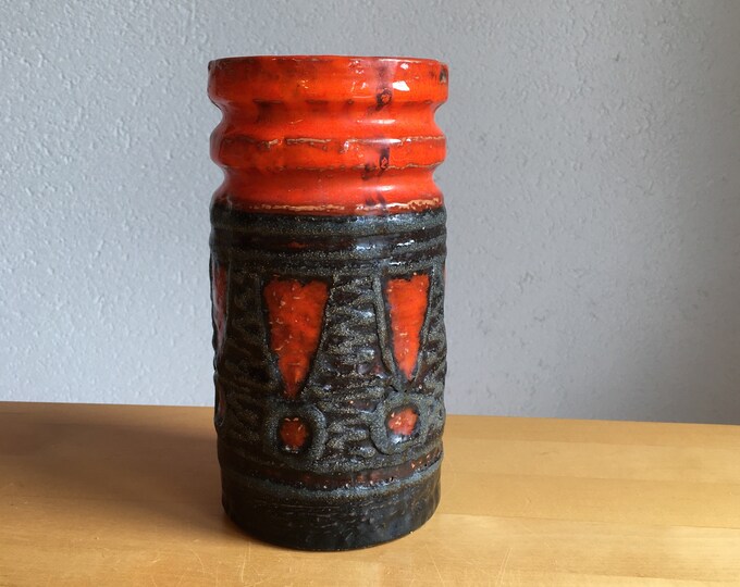 VEB Haldensleben Vase 3088B Vintage Fat Lava West Germany Pottery Exclamation Mark Design