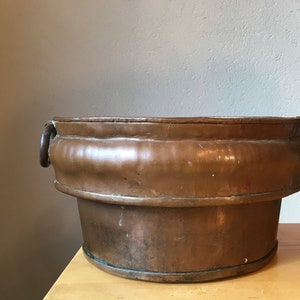 Antique Hammered Copper Pot Outdoor Planter