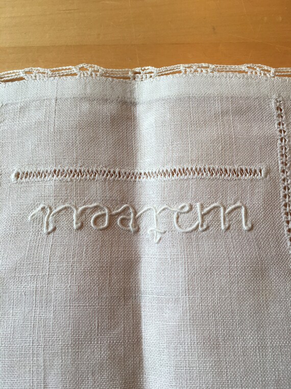 Vintage Brides Handkerchief, Embroidered Linen We… - image 5