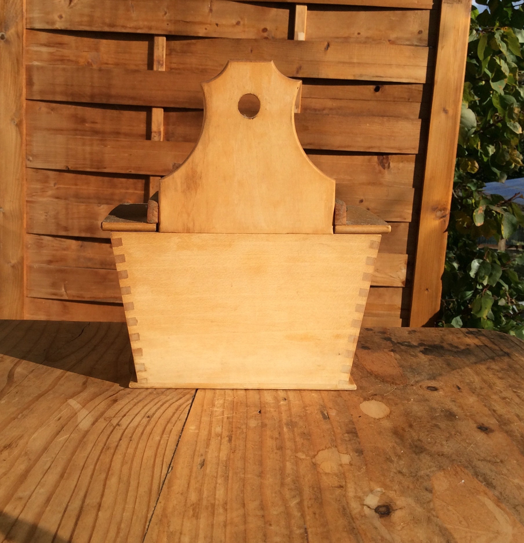 Onion box, vintage wood onion storage, hangable