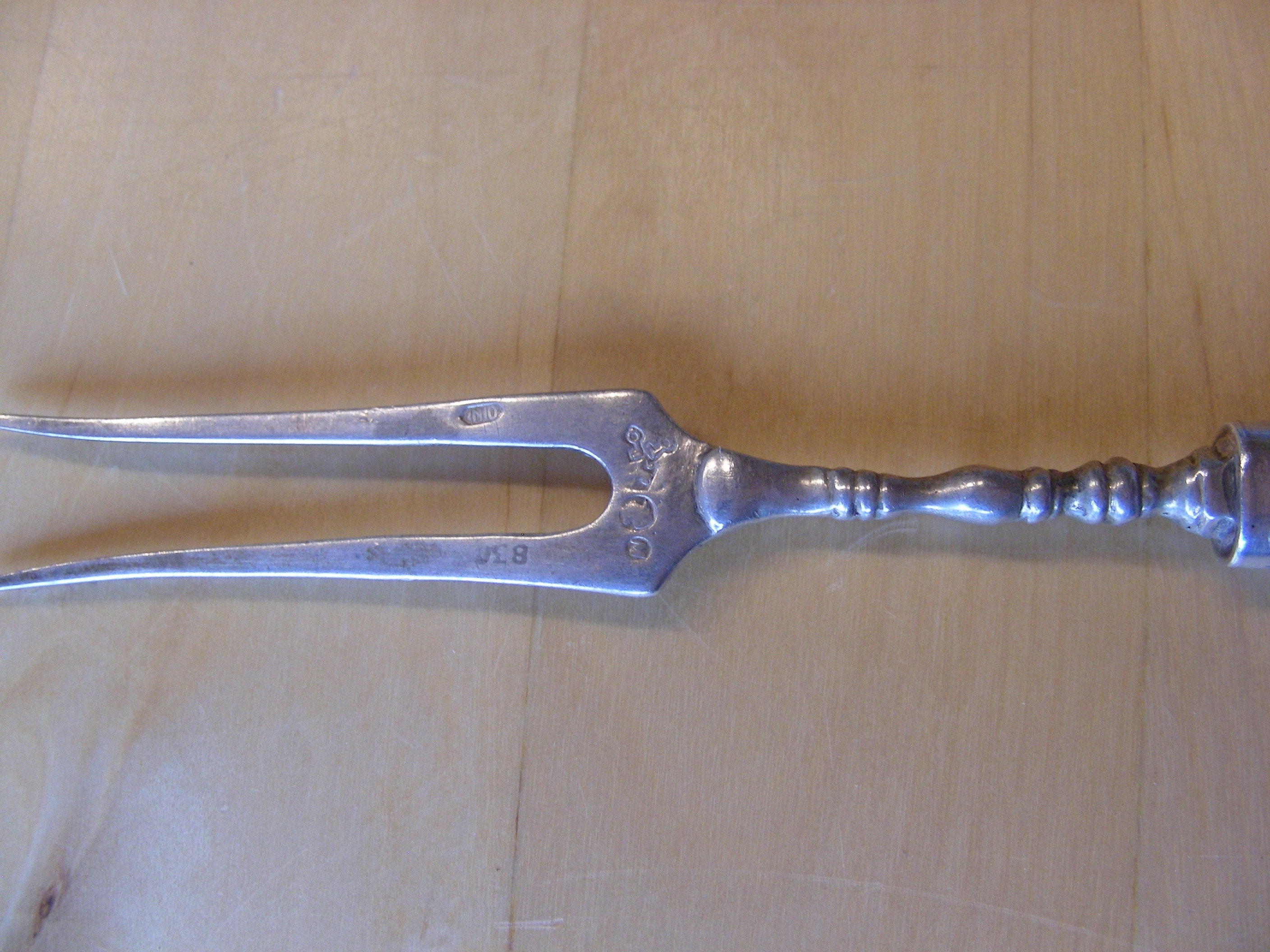 Dutch pickle fork, 830 silver, mid 1800’s