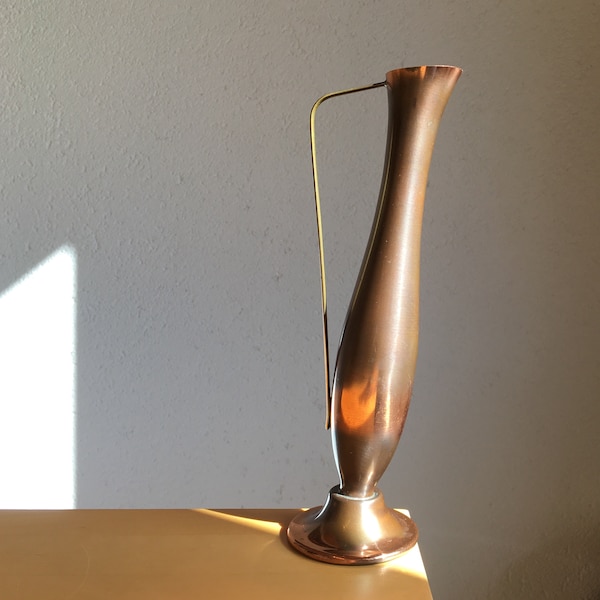 Vintage mid-century copper bud vase