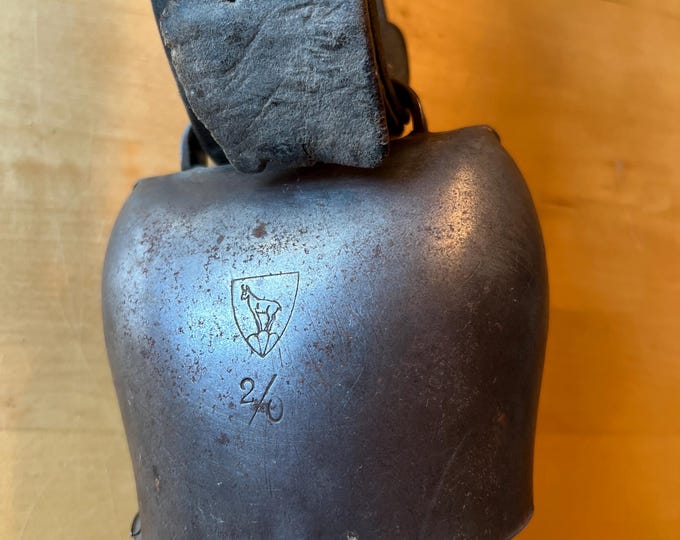Vintage Swiss Cow Bell and Leather Collar Firmann Bulle 2/0