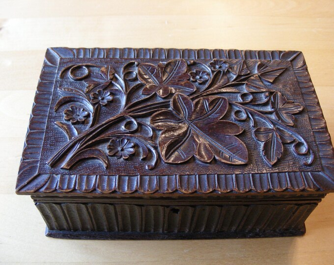 Beautifully Carved Wooden Box From Brienz Switzerland Jewelry Box