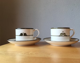 Rörstrand Nordica cup and saucer, set of two, vintage Scandinavian design