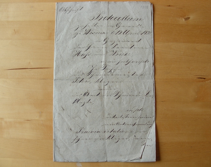 Original Handwritten Documents in Pen and Ink 19th Century Original Handwritten Document Swiss Antiquarian Writing