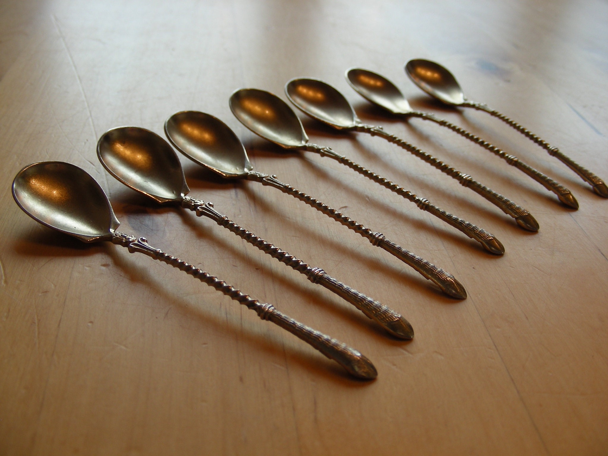 Espresso spoons, Vintage 800 silver hoof handle
