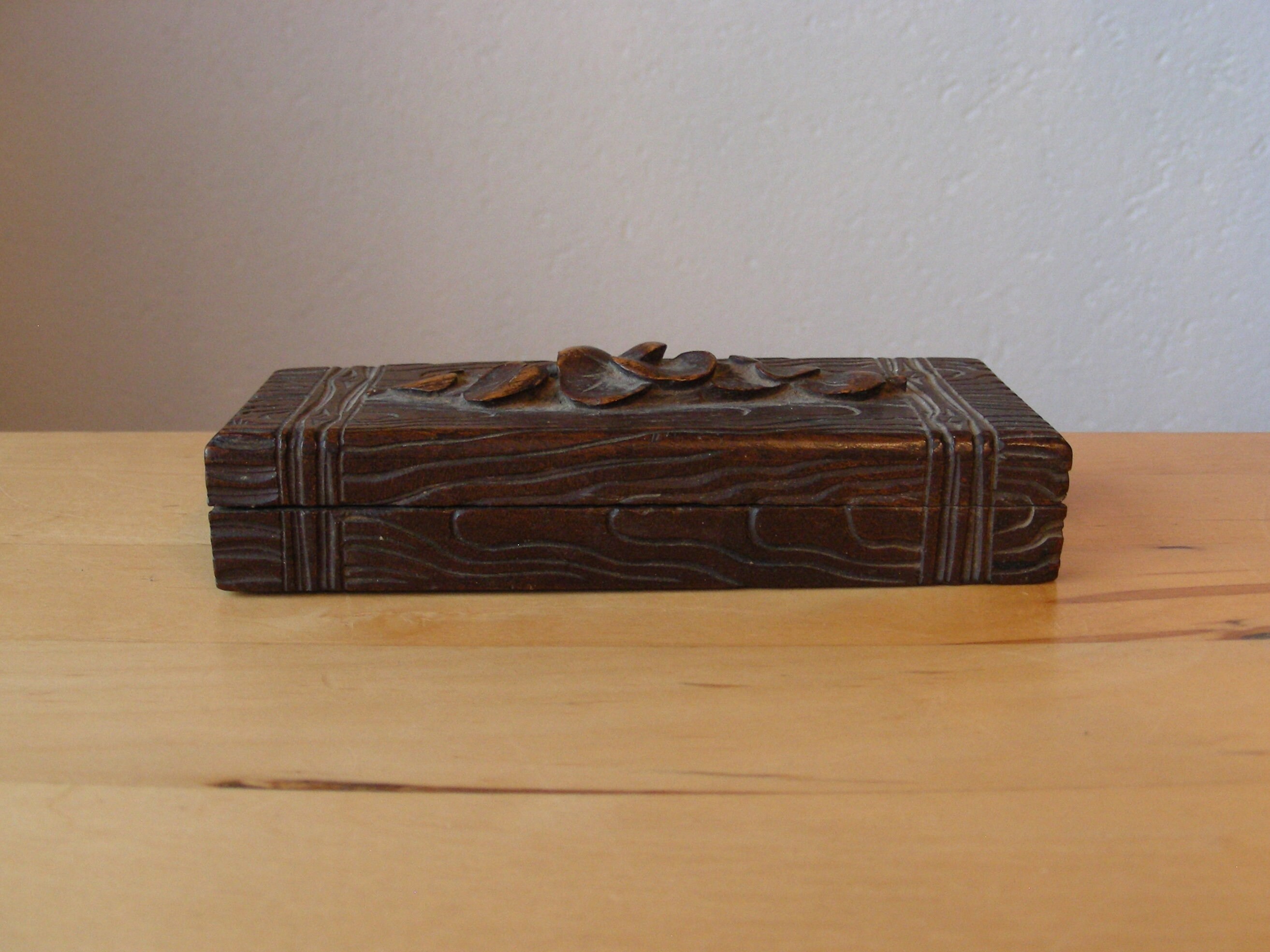 Vintage, hand carved stamp box from Brienz, Switzerland